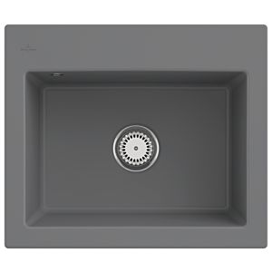 Villeroy und Boch Subway Style 60 S Einbauspüle 330901SL mit Ablaufgarnitur, 600 x 510 mm, Handbetätigung, stone CeramicPlus