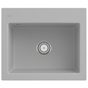 Villeroy und Boch Subway 60 S Einbauspüle 330901SM mit Ablaufgarnitur, 600 x 510 mm, Handbetätigung, steam CeramicPlus