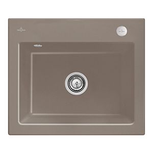 Villeroy und Boch Subway 60 S Einbauspüle 330902TR mit Ablaufgarnitur, Excenterbetätigung, 600 x 510 mm, timber CeramicPlus