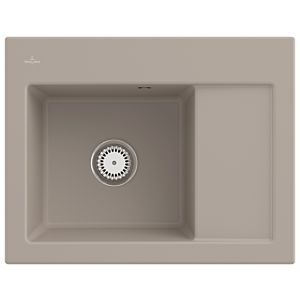 Villeroy and Boch Subway 45 Compact built-in sink 331201AM left, with waste set, manual operation, 650 x 510 mm, almond CeramicPlus