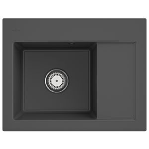 Villeroy and Boch Subway 45 Compact built-in sink 331201i4 left, with drain fitting, manual operation, 650 x 510 mm, graphite CeramicPlus