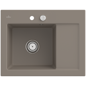 Villeroy and Boch Subway 45 Compact built-in sink 331202TR left, with waste set, pop-up waste, 650 x 510 mm, timber CeramicPlus