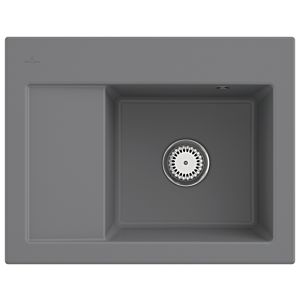 Villeroy & Boch Subway 45 Compact Einbauspüle 331301SL rechts, mit Ablaufgarnitur und Handbetätigung, 650 x 510 mm, Stone