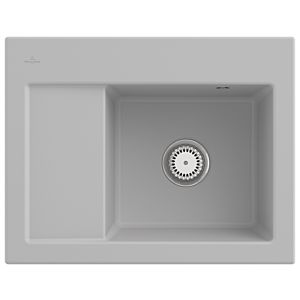 Villeroy & Boch Subway 45 Compact Einbauspüle 331301SM rechts, mit Ablaufgarnitur und Handbetätigung, 650 x 510 mm, Steam