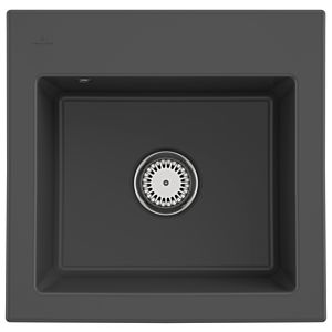 Villeroy und Boch Subway 50 S Einbauspüle 331501i4 mit Ablaufgarnitur, 525 x 510 mm, Handbetätigung, graphit CeramicPlus