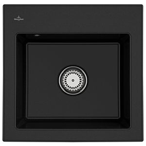 Villeroy und Boch Subway 50 S Einbauspüle 331501J0 mit Ablaufgarnitur, 525 x 510 mm, Handbetätigung, chromite CeramicPlus