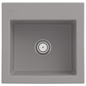 Villeroy und Boch Subway 50 S Einbauspüle 331501KD mit Ablaufgarnitur, 525 x 510 mm, Handbetätigung, fossil CeramicPlus