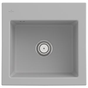 Villeroy und Boch Subway 50 S Einbauspüle 331501SM mit Ablaufgarnitur, 525 x 510 mm, Handbetätigung, steam CeramicPlus