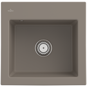 Évier encastrable Villeroy et Boch Subway 50 S 331501TR avec garniture de vidage , 525 x 510 mm, commande manuelle, bois CeramicPlus
