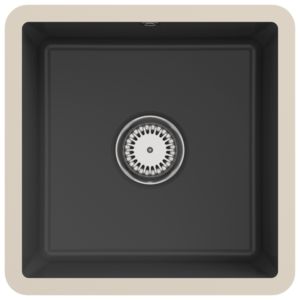 Villeroy und Boch Unterbauspüle 332501i4 mit Ablaufgarnitur und Handbetätigung, Graphit