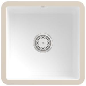 Villeroy und Boch Unterbauspüle 332501RW mit Ablaufgarnitur und Handbetätigung, Stone White