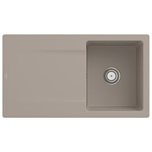 Villeroy und Boch Siluet Spüle 333501AM mit Ablaufgarnitur und Handbetätigung, Almond