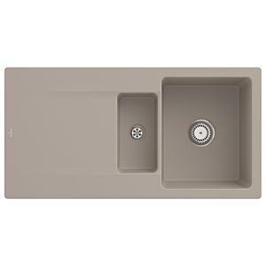 Villeroy et Boch Siluet évier 333701AM avec garniture de vidage et commande manuelle, Amande