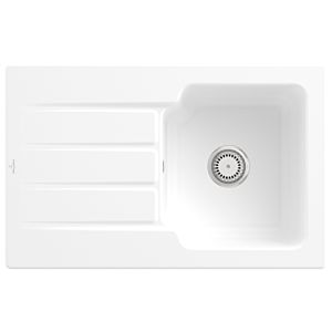 Villeroy and Boch Architectura MetalRim sink 334001RW Stone White, waste set with manual operation