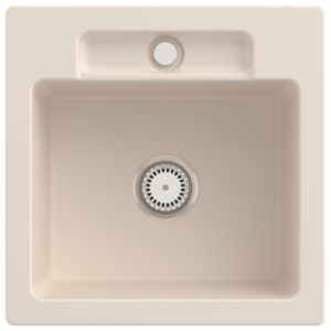 Villeroy und Boch Siluet Spüle 334501FU mit Ablaufgarnitur und Handbetätigung, Ivory