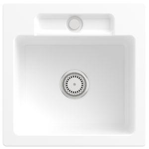 Villeroy und Boch Siluet Spüle 334501R1 mit Ablaufgarnitur und Handbetätigung, weiß