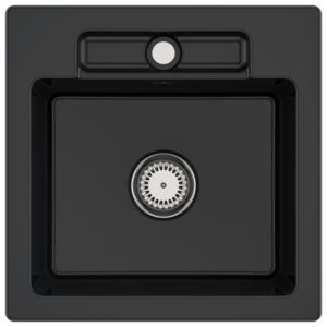 Villeroy und Boch Siluet Spüle 334501S5 mit Ablaufgarnitur und Handbetätigung, Ebony