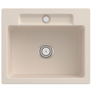 Villeroy and Boch Siluet sink 334601FU with waste set and manual operation, Ivory