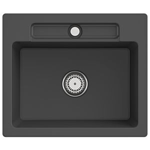 Villeroy und Boch Siluet Spüle 334601i4 mit Ablaufgarnitur und Handbetätigung, Graphit