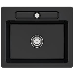 Villeroy und Boch Siluet Spüle 334601S5 mit Ablaufgarnitur und Handbetätigung, Ebony