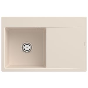 Villeroy and Boch Subway Style 45 Flat flush-mounted sink 33481FFU left, with drain fitting, manual operation, ivory CeramicPlus, 78 x 51 cm