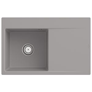 Villeroy and Boch Subway Style 45 Flat flush-mounted sink 33481FKD left, with drain fitting, manual operation, fossil CeramicPlus, 78 x 51 cm