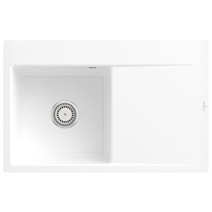 Villeroy and Boch Subway Style 45 Flat flush-mounted sink 33481FKG left, with drain fitting, manual operation, snow white CeramicPlus, 78 x 51 cm