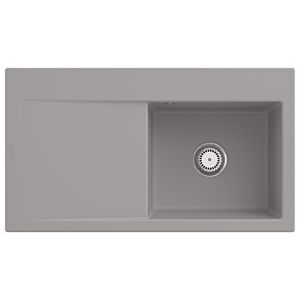 Villeroy und Boch Subway Style 50 Einbauspüle 335101KD Becken rechts, Ablaufgarnitur mit Handbetätigung, 900 x 510 mm, Fossil