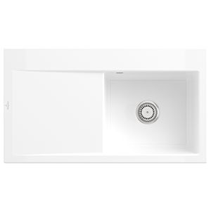 Villeroy and Boch Subway Style 50 built-in sink 335101R1 basin right, drain fitting with manual operation, 900 x 510 mm, white alpine
