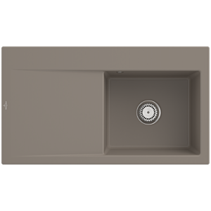 Villeroy and Boch Subway Style 50 built-in sink 335101TR basin right, drain fitting with manual operation, 900 x 510 mm, Timber