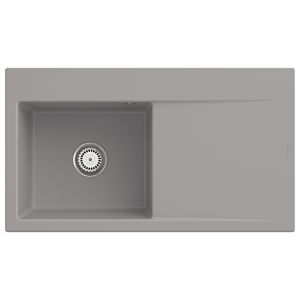 Villeroy und Boch Subway Style 50 Einbauspüle 335201KD links, mit Ablaufgarnitur, 900 x 510 mm, Handbetätigung, fossil CeramicPlus