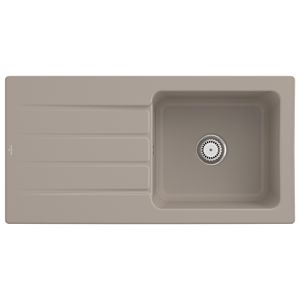 Villeroy et Boch Architectura MetalRim évier 336001AM avec garniture de vidage et commande manuelle, Amande