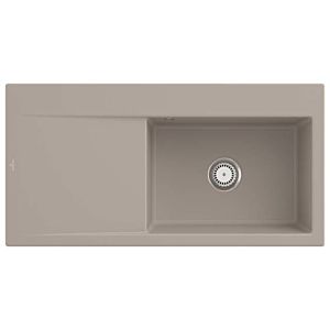 Évier encastrable Villeroy et Boch Subway Style 60 336101AM vasque à droite, garniture de vidange avec commande manuelle, 1000 x 510 mm, Amande