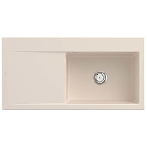 Villeroy und Boch Subway Style 60 Einbauspüle 336101FU Becken rechts, Ablaufgarnitur mit Handbetätigung, 1000 x 510 mm, Ivory