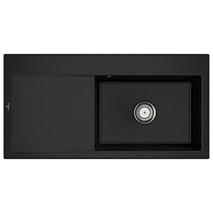 Villeroy und Boch Subway Style 60 Einbauspüle 336101J0 Becken rechts, Ablaufgarnitur mit Handbetätigung, 1000 x 510 mm, Chromite