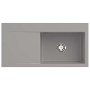 Évier à encastrer Villeroy et Boch Subway Style 60 336101KD vasque à droite, garniture de vidange avec commande manuelle, 1000 x 510 mm, Fossil