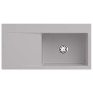 Villeroy and Boch Subway Style 60 built-in sink 336101SM basin right, drain fitting with manual operation, 1000 x 510 mm, Steam