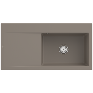 Villeroy and Boch Subway Style 60 built-in sink 336101TR basin right, drain fitting with manual operation, 1000 x 510 mm, Timber