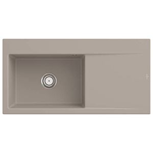 Évier encastrable Villeroy et Boch Subway Style 60 336201AM vasque à gauche, garniture de vidange avec commande manuelle, 1000 x 510 mm, Amande