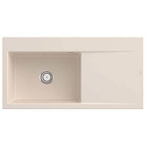 Villeroy and Boch Subway Style 60 built-in sink 336201FU left basin, manual drain fitting, 1000 x 510 mm, Ivory