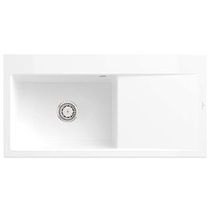 Évier encastrable Villeroy et Boch Subway Style 60 336201KG cuvette à gauche, garniture de vidange avec commande manuelle, 1000 x 510 mm, Snow White