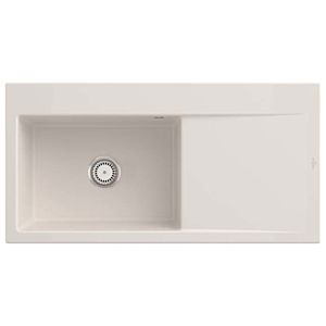 Évier encastrable Villeroy et Boch Subway Style 60 336201KR vasque à gauche, garniture de vidange avec commande manuelle, 1000 x 510 mm, Crema