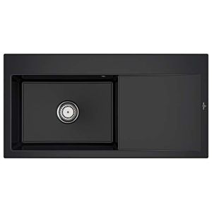 Villeroy and Boch Subway Style 60 built-in sink 336201S5 basin left, drain fitting with manual operation, 1000x510mm, Ebony