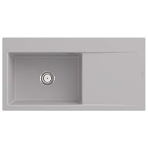 Évier encastrable Villeroy et Boch Subway Style 60 336201SM cuvette à gauche, garniture de vidange avec commande manuelle, 1000 x 510 mm, Steam