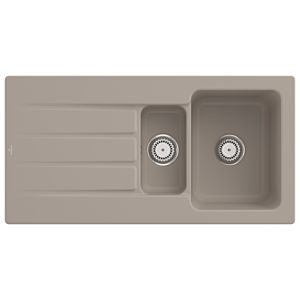 Villeroy et Boch Architectura MetalRim évier 336501AM avec garniture de vidage et commande manuelle, Amande