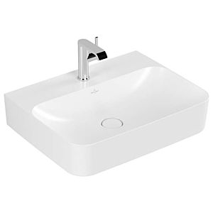 Villeroy und Boch Finion Waschtisch 416864RW 60x47cm, stone white C+, mittleres Hahnloch durchstochen, verdeckter Überlauf
