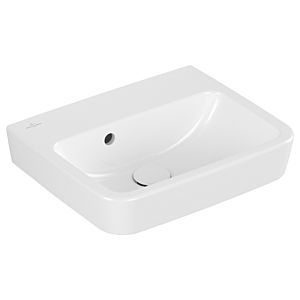 Villeroy und Boch O.novo Einbau-/Aufsatz Handwaschbecken 43444J01 45x37cm, eckig, mit Hahnloch, ohne Überlauf, weiß