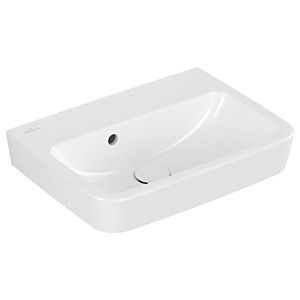 Villeroy and Boch O.novo Cloakroom basin 434452T2 50x37cm, square, without tap hole, with overflow, white AntiBac C-plus