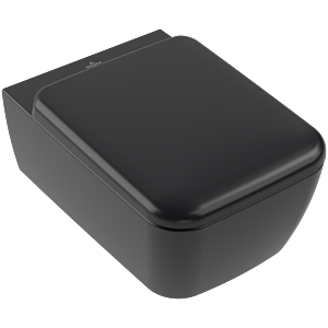 Villeroy and Boch Skyla WC set combi-pack 4682CLR7 370x530x310mm, wall-mounted, with TwistFlush, Pure Black CeramicPlus