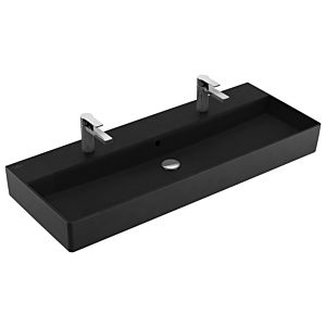 Villeroy und Boch Memento 2.0 Waschtisch 4A22CKS5 120x47cm, 2 Hahnlöcher, mit Überlauf, Ebony C+